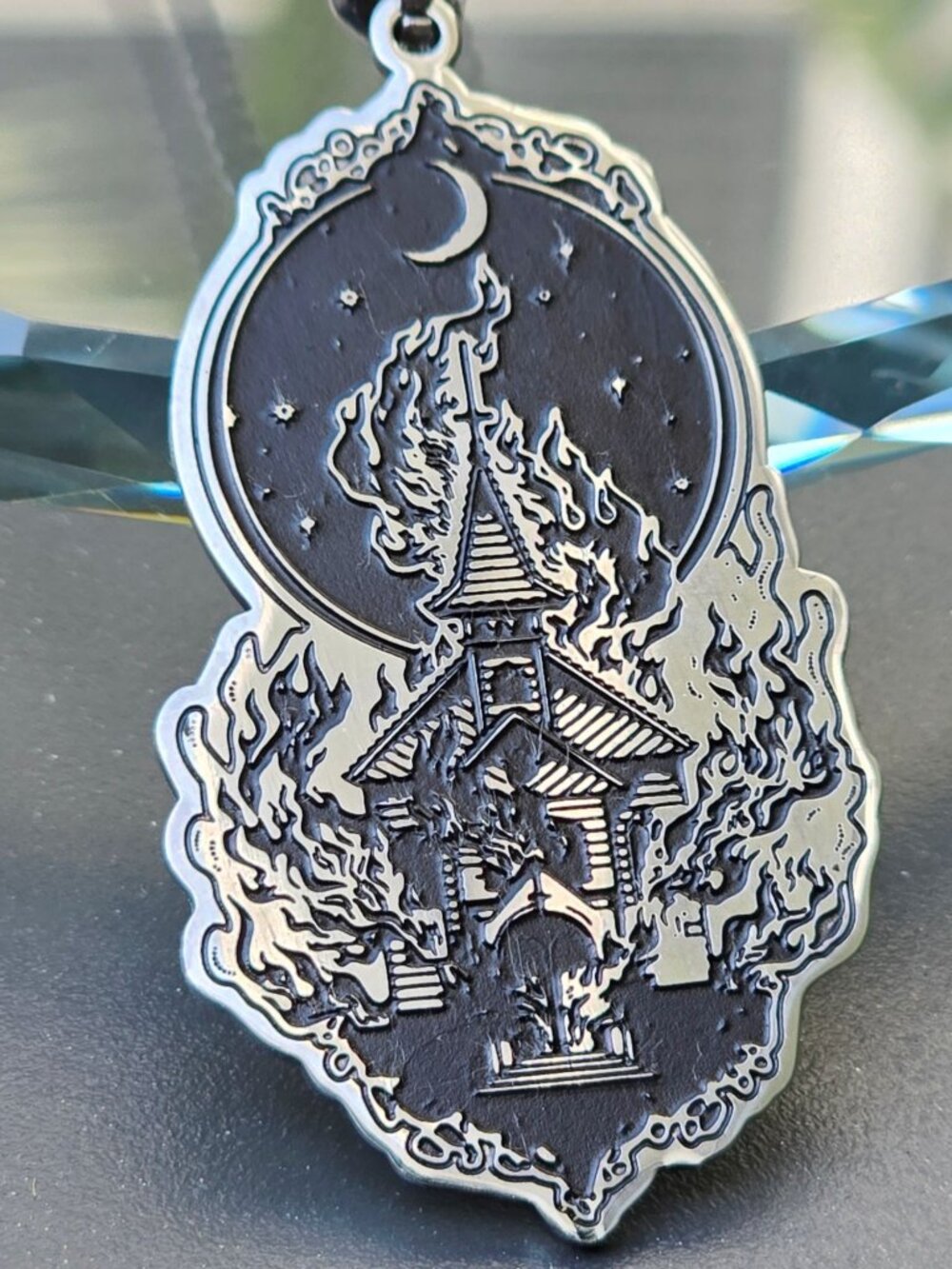 Burning Church ✦ Gothic Celestial Pendant ✦ Alt Witchcore Statement Necklace NWT